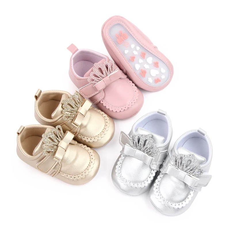 High Quality Soft PU Leather Baby Girl Princess Shoes 2022 details