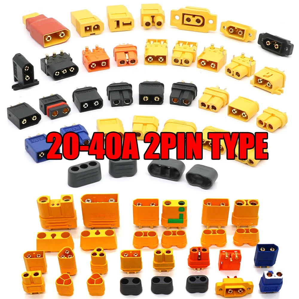 Amass Connector 20-40A 500V DC 2PIN XT60/U/H/L XT60W/EX/E XTD60/M XTS60 XT60PB/PW/PT/PM Lithium Battery Connector