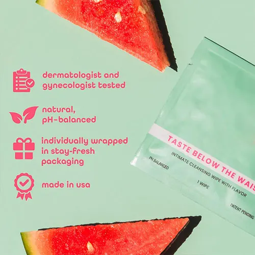 Flavored Intimate Ph Balanced Feminine Wipes for Women  Individually Wrapped After Sex Wet Wipes  Delay Wipes for Men