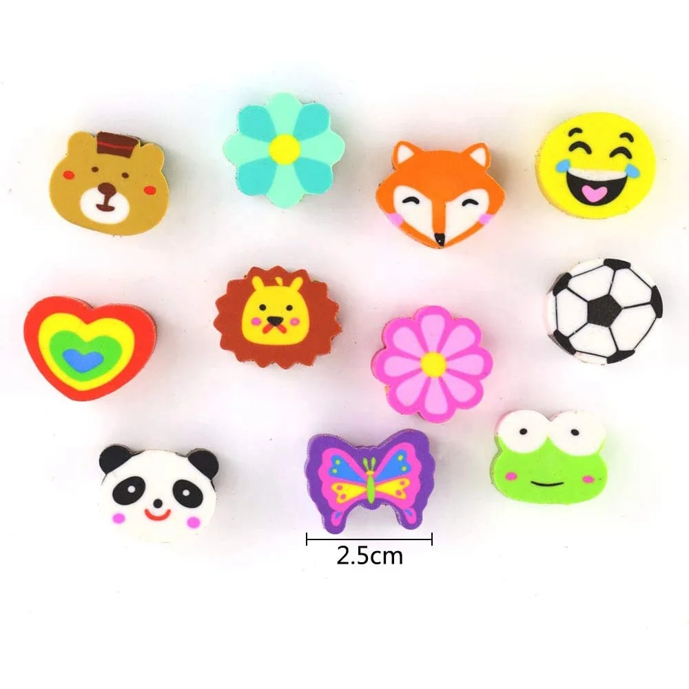 100pcs Pencil Top Eraser Caps Great for Kids Students Fun Learning,Assorted Color