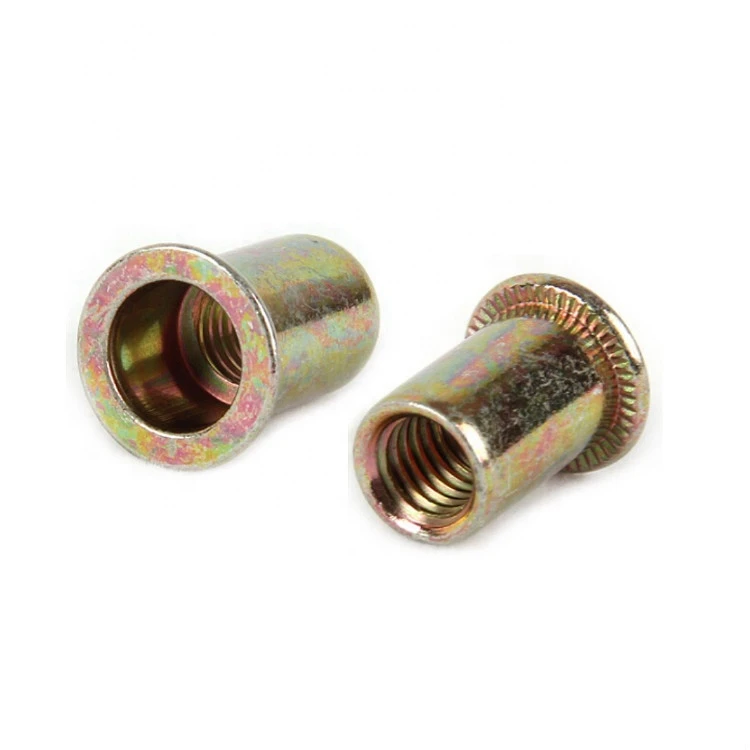 China Factory Oem Odm Fastener Customized Flat Head Hexagon Round Hex Through hole Brass Stainless Steel Blind Rivet Nut
