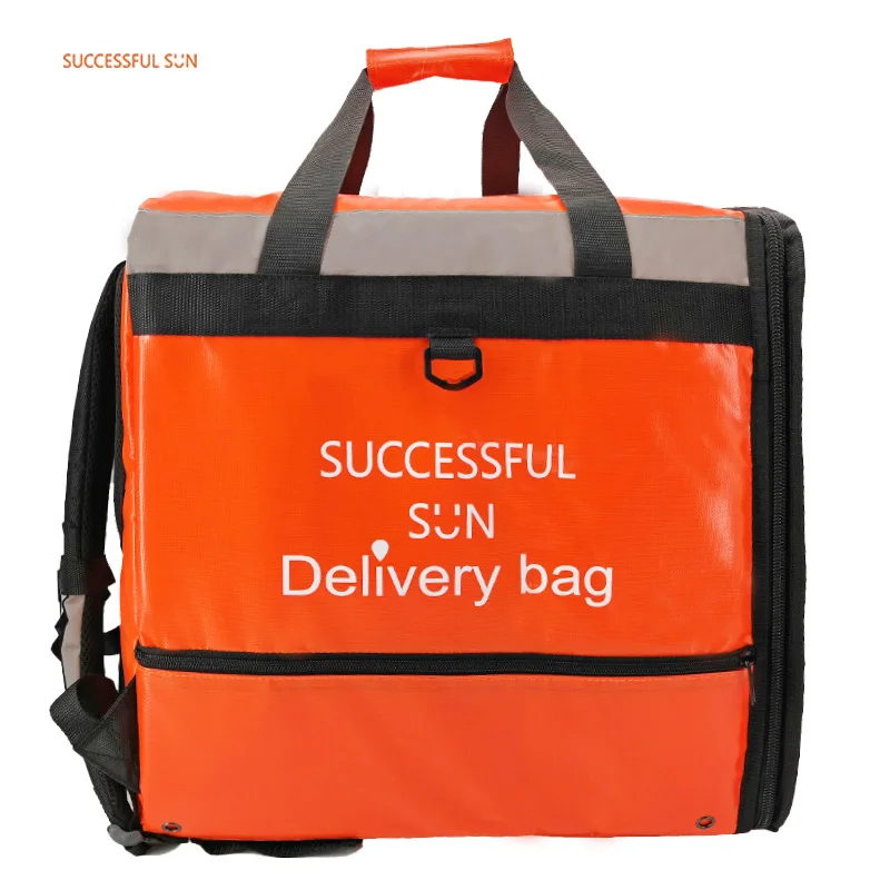 product factory custom logo large insulated thermal food delivery cooler bag portable zipper closure for bike motorcycle bicycle-4