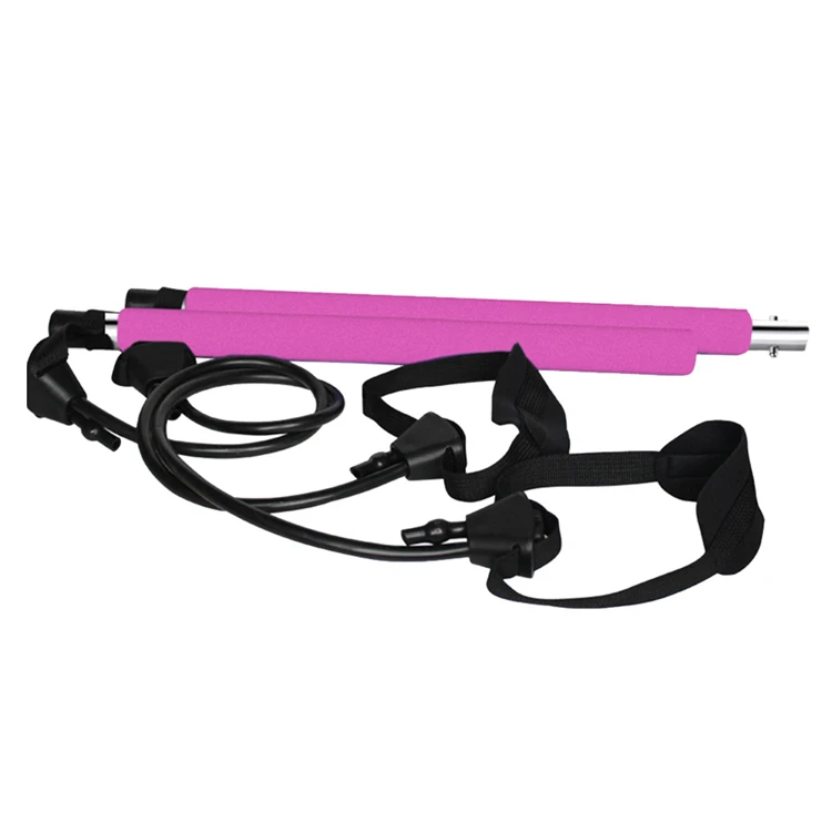 SHENGDE Portable Adjustable Resistance Steel & Foam Pink/Purple OEM Kit Workout Fitness Yoga Band Gym Stick Pilates Bar