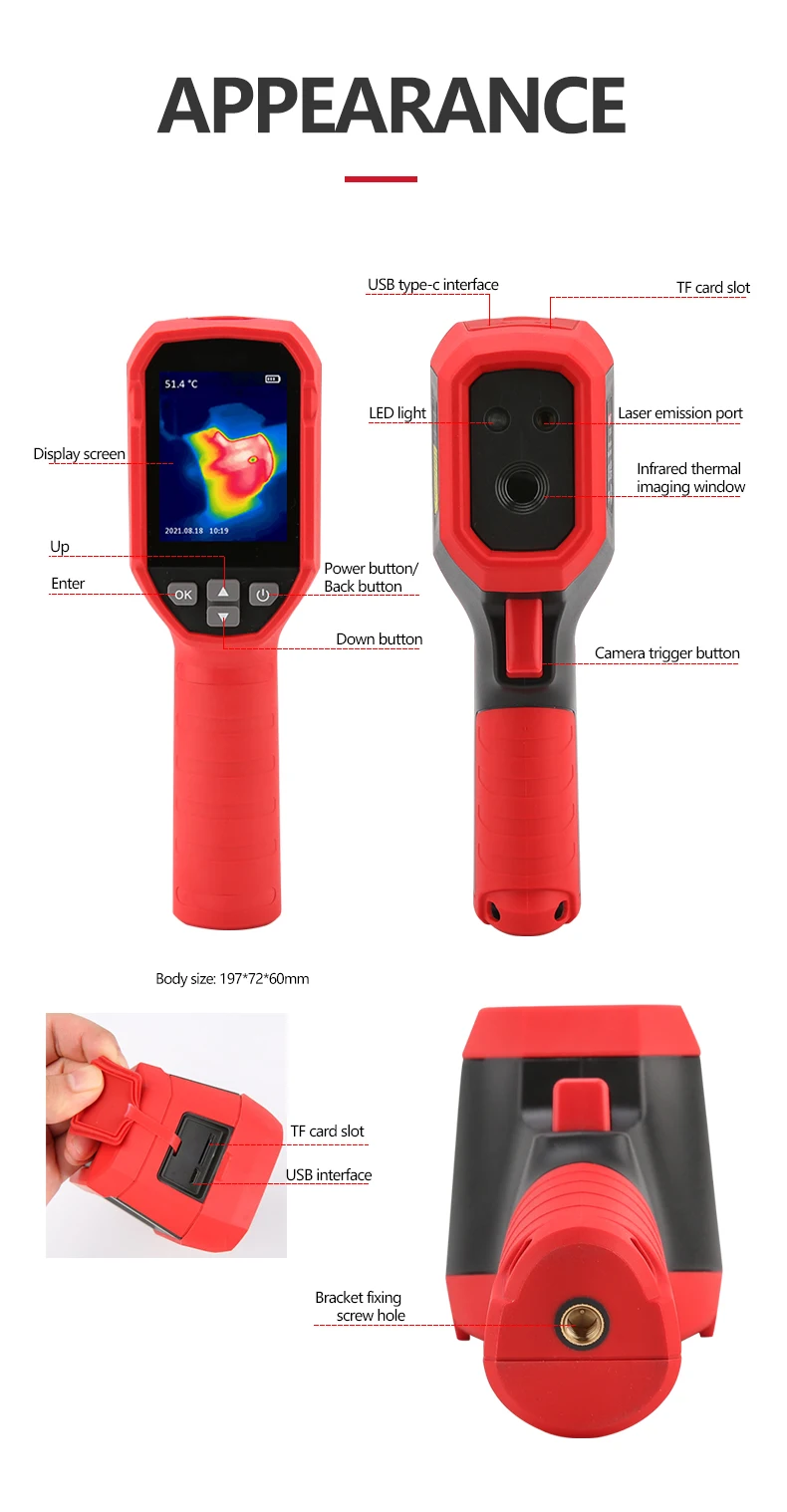 UNI-T UTI120S Thermal Imaging Camera 120x90 Pixel Construction Thermal Imager for Repair Floor Heating Tube Testing Phone Repair