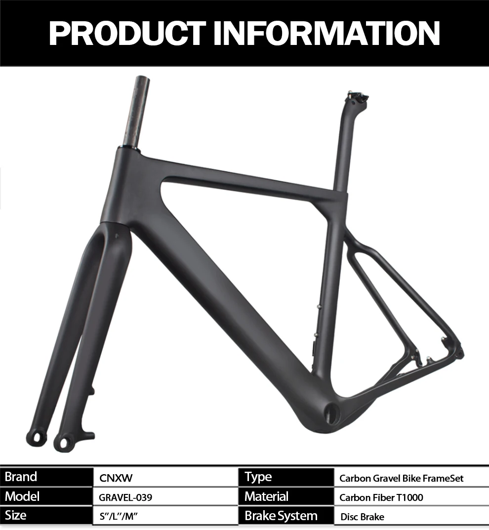 New Carbon Gravel Bike Frameset Thru Axle 142mm Available Gravel 700c