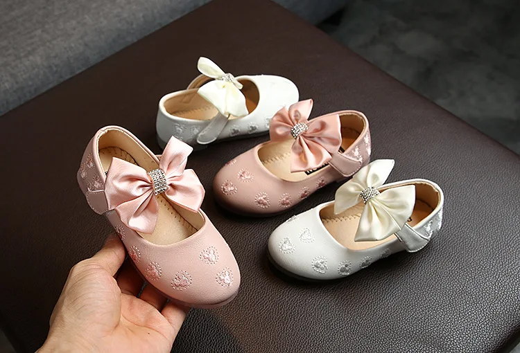 Size 22 31 New Style Spring Autumn Large Bow Princess Casual Kids Girls Shoes