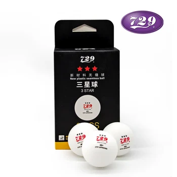729 Table Tennis Ball Top 40+ New Material Seamless Ball White With Red Painting ITTF (Pack of 6) Table tennis ball