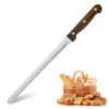 Herramientas para hornear Cuchillo de cocina profesional Cuchillo de pan de acero al carbono con mango de madera_voghion.com