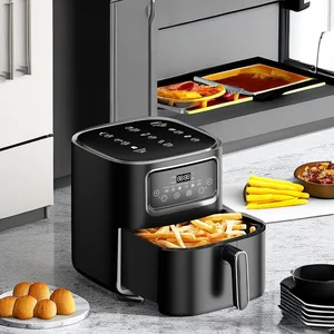 Modern 10L 12L Capacity Digital Electric Programmable Hot Air Fryer for Household Quick Fry with Square Plastic Design