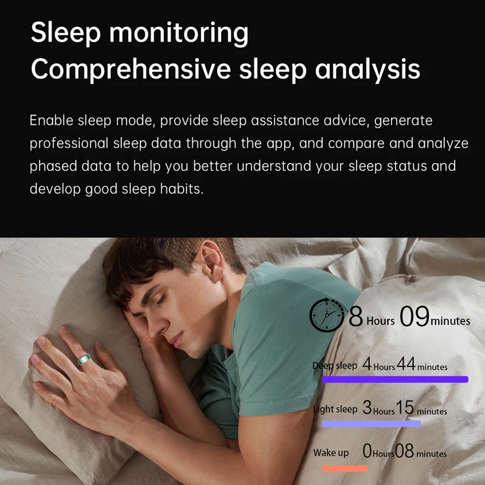 2024 IP68 Waterproof Step Counting Heart Rate Blood Oxygen Blood Pressure Body Temperature Calorie Sleep Smart Ring
