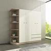 Armoire 4 portes, 2 tiroirs, 1 ensemble d'étagères