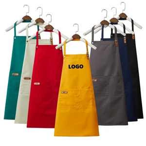2026 Most Popular Heavy Twill Canvas Bib Aprons Classic Workwear for Restaurant Hotel Custom Logo High Quality for Cooking