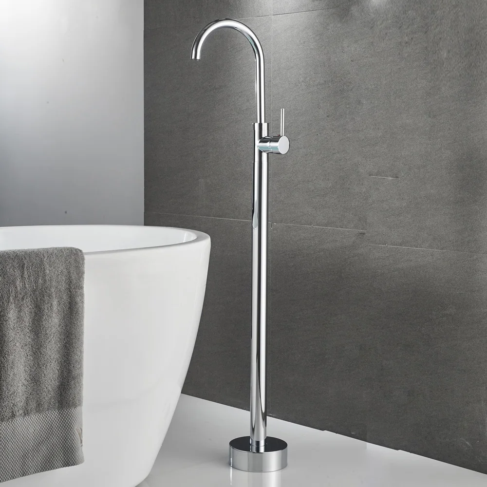 Floor Standing Tap Matching With Free Stand Bathtub,Brass Body Floor