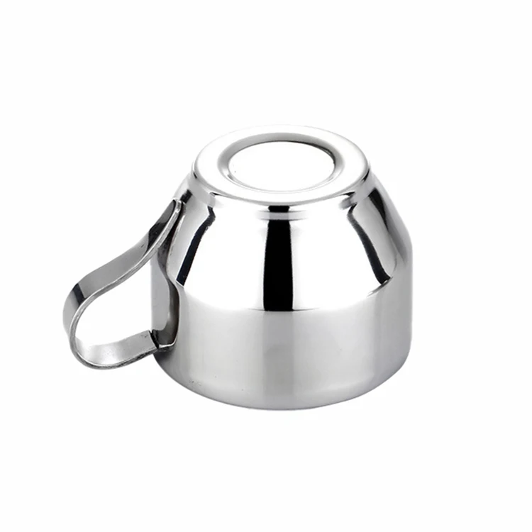 Set di tazze in acciaio inossidabile da 6 pezzi Tazza in metallo antiscottatura a doppio strato Tazza d'acqua riutilizzabile impilabile Tazza da caffè Tazza da tè Set di bicchieri con supporto