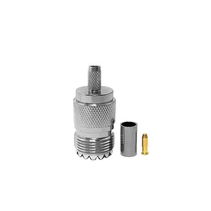 Factory Supply RF Coaxial Connector UHF Female Jack Crimp RG58 LMR195 Rg223 Cable with Brass Material