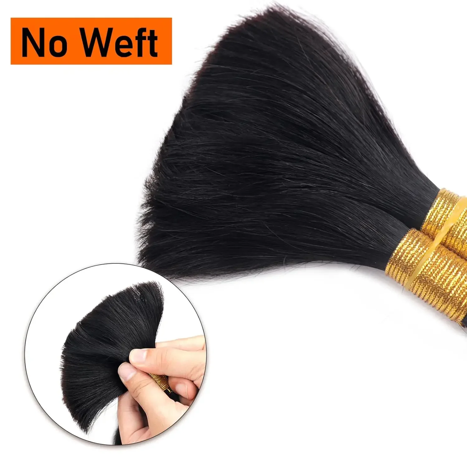 Cabelo humano liso trançado 100% brasileiro remy crochê natural preto extensão 50 gramas_voghion.com