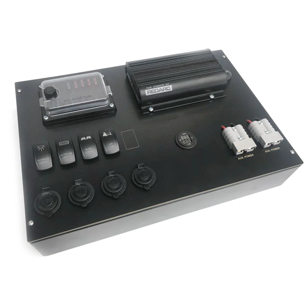 12V DC Multifunction Control Box With Fuse Box and DC Charger for Auto Car RV Trailer Boat 4WD