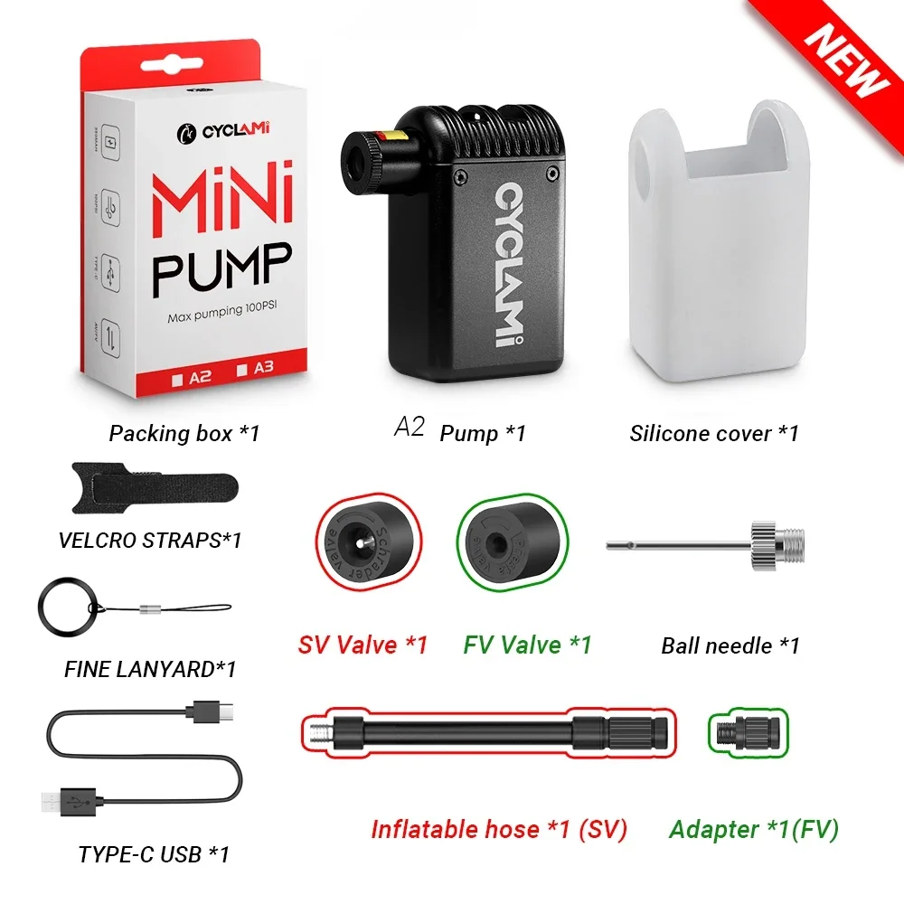 CYCLAMI Mini Bike Pump - Portable & Efficient Inflator