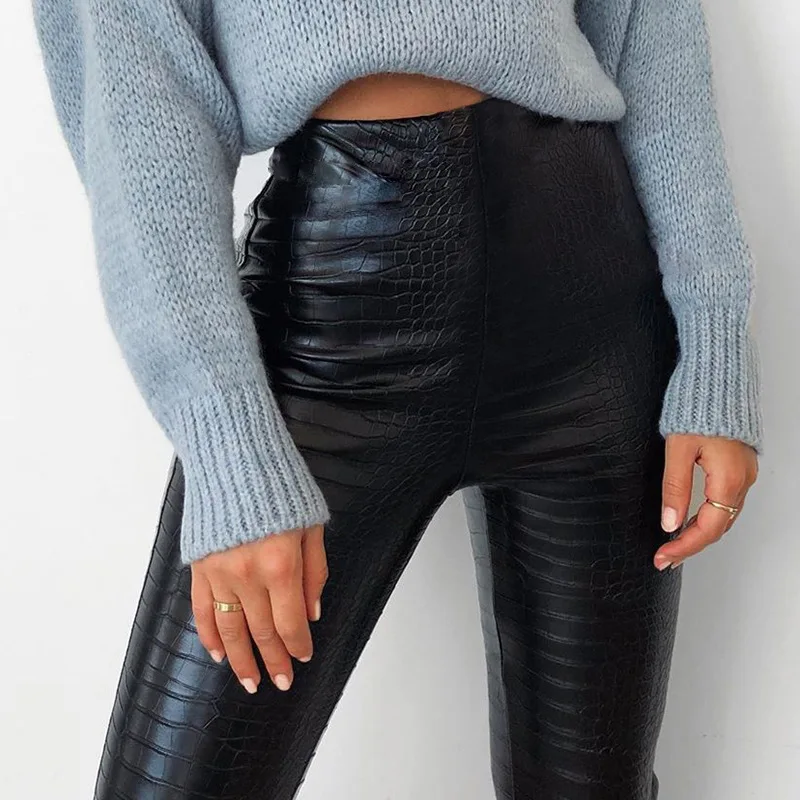 Buy Pu Leather Pants,Crocodile Pattern 