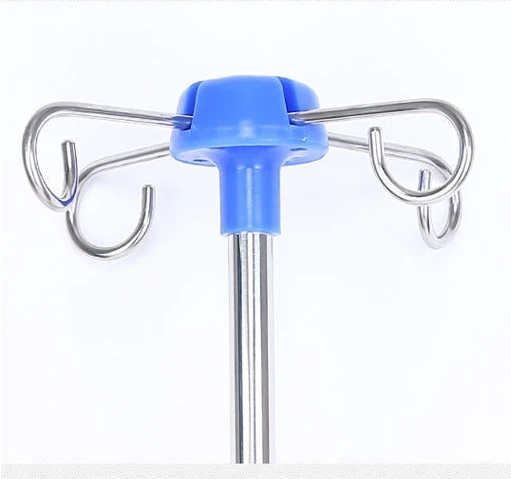 Hospital and Clinic Medical Adjustable Mobile IV Pole Drip Stand 4 hooks infusion stand