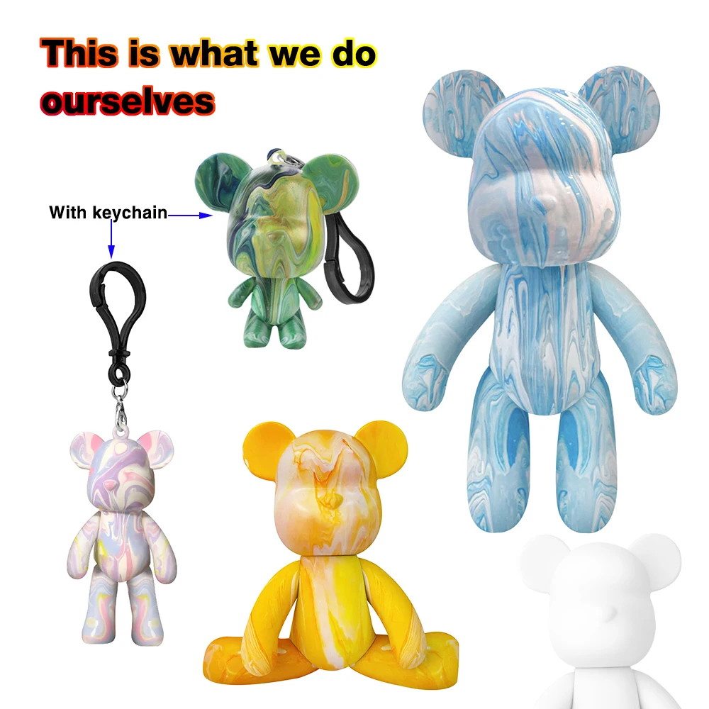 Diy Painting Fluid Bear Set Creative Home Decorations Handmade Doll