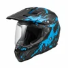 Azul brillante-negro-gris