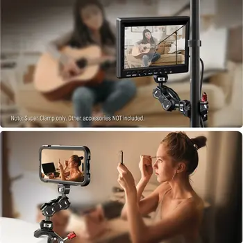 Factory Price Camera Clamp Mount NEEWER Super Clamp with Cold Shoe and 1/4" 3/8" Threaded Holes Crab Shaped Camera Clamp Mount product image