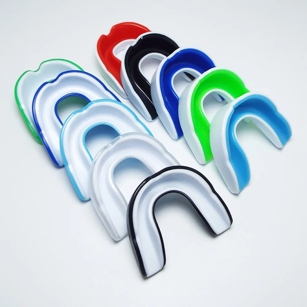 Wholesale high quality boxing basketball soccer sports double colors food grade EVA teeth protect braces