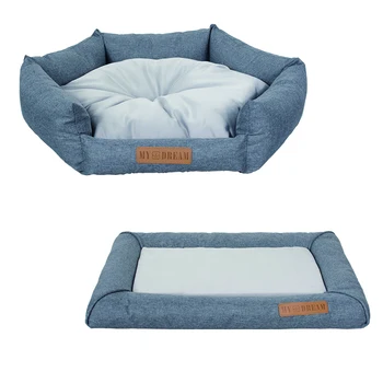 Manufacturer wholesale grey new design dog bed cationic oxford