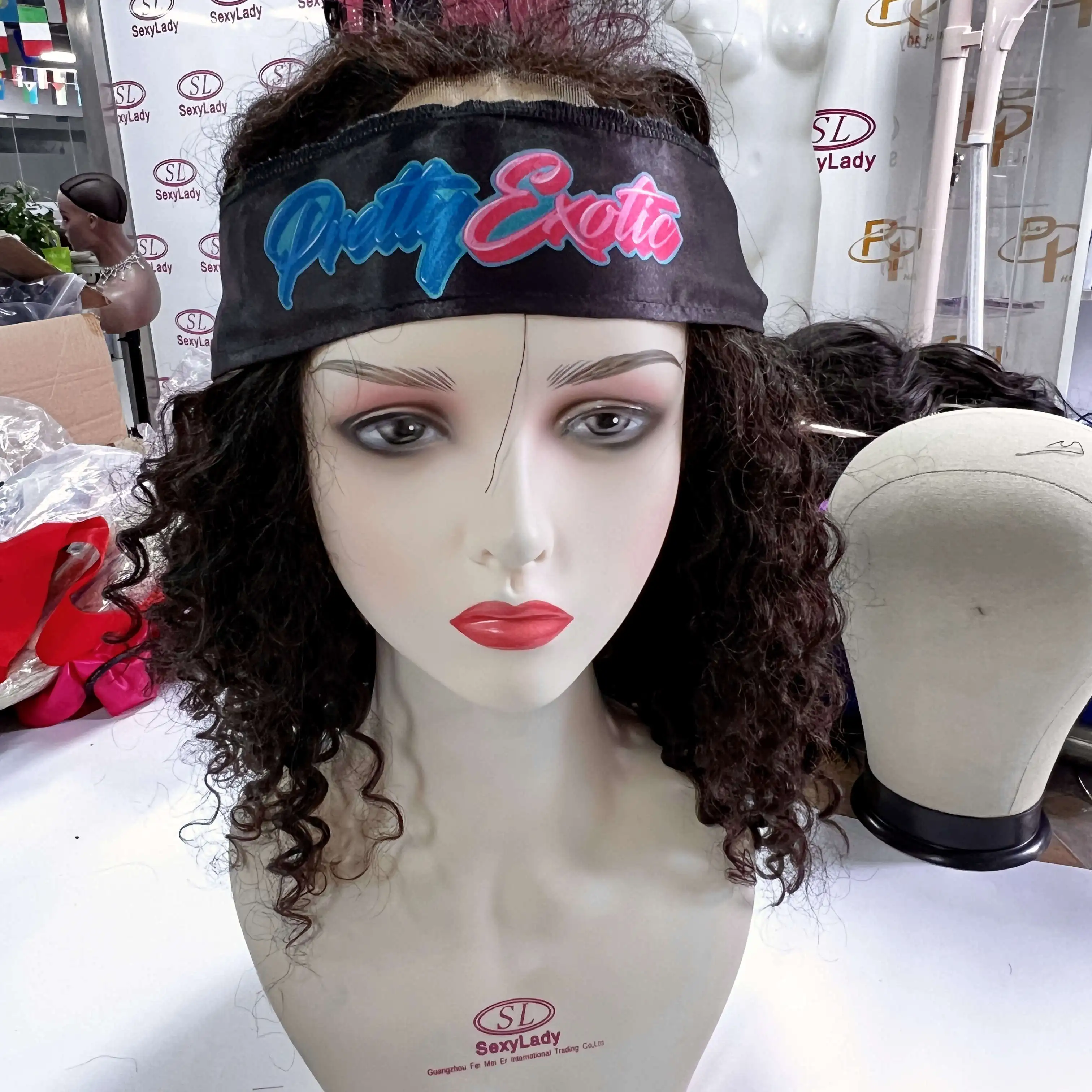 Wholesale Custom Logo Lace Frontal Wig Band Silky Satin Hair Wrap