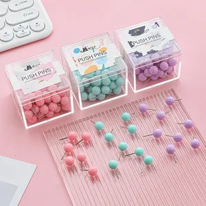 Macaron Earth Creative Plastic Thumb Tack Pins Cork Nail Push Pins for Photo Wall Art Colorful Macaron Earth Cork Nails Box