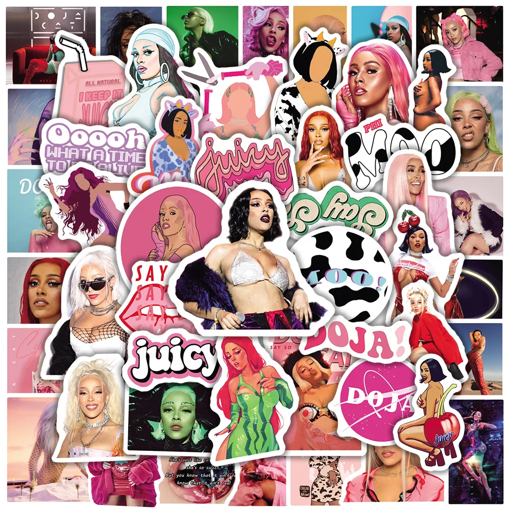 Singer Adele Reusable Sticker Paper Bottle Laptop Decorative Hot Sale 2022 Doja Cat 50PCS Sexy Stickers