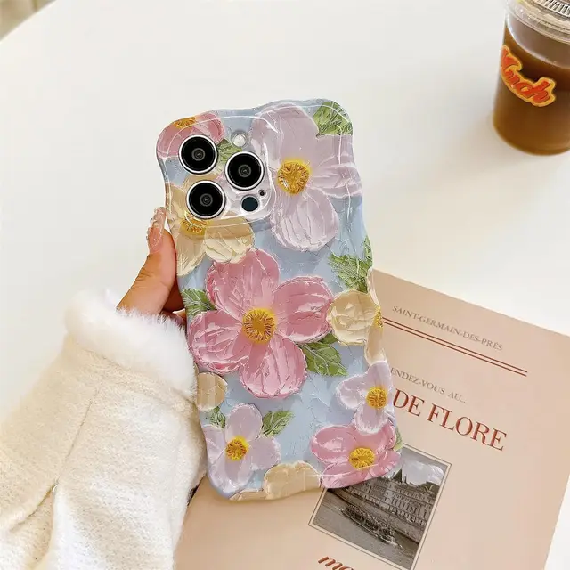 Creative Gradient Oil Painting Soft and Hard TPU Phone Case for iPhone 15 for Apple 14 Pro Max 13P Mobile Case with Grip