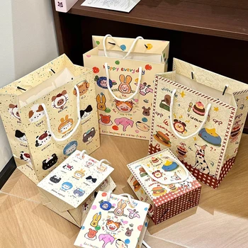 CreativeCartoon CustomBirthday Gift Paper Bag Kindergarten Party Kids Birthday Gift Bag CustomPrinted Paper Paper Party Gift Bag