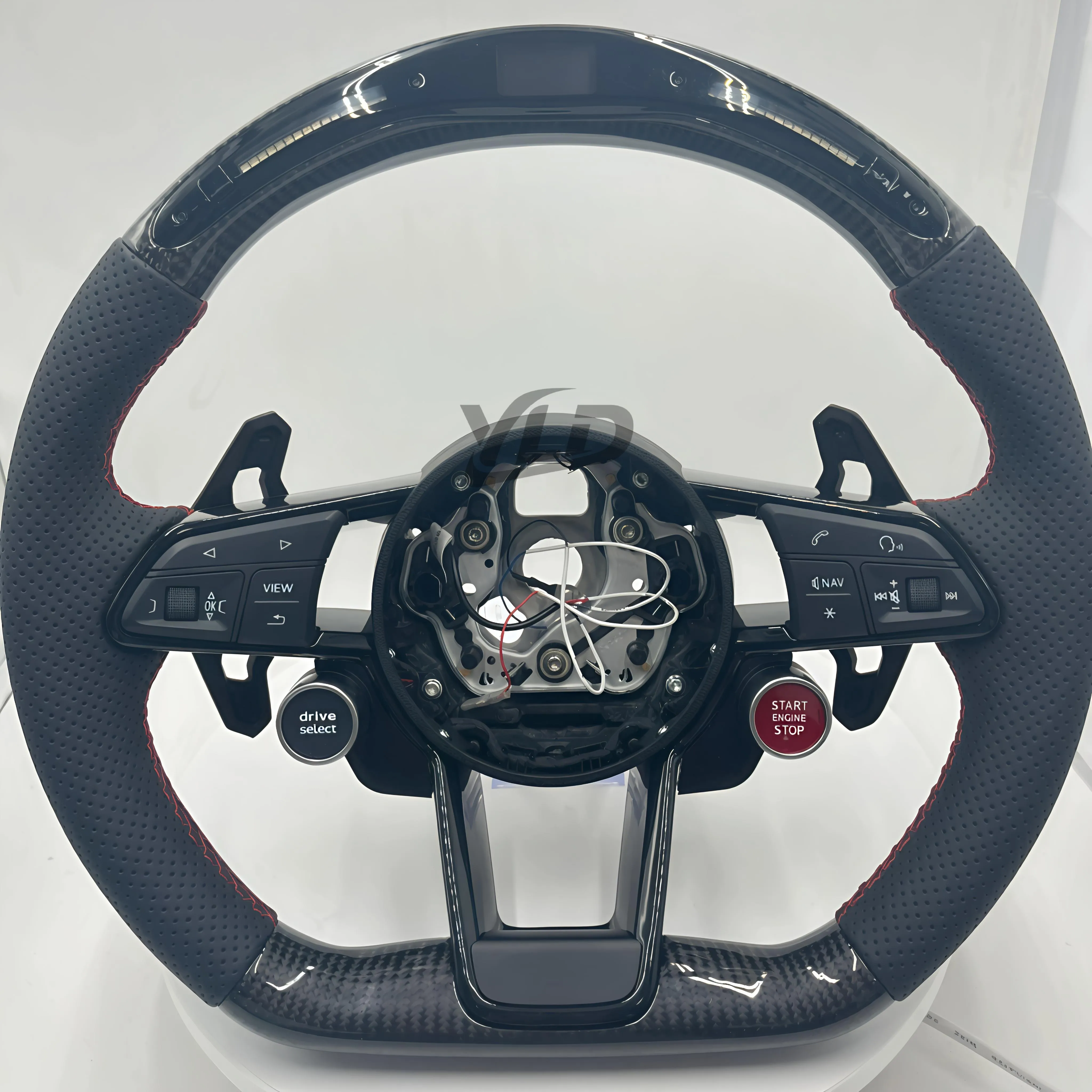 LEDディスプレイ搭載RSスタイルカーボンファイバーステアリング