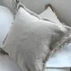Housses de coussin en lin de luxe beige