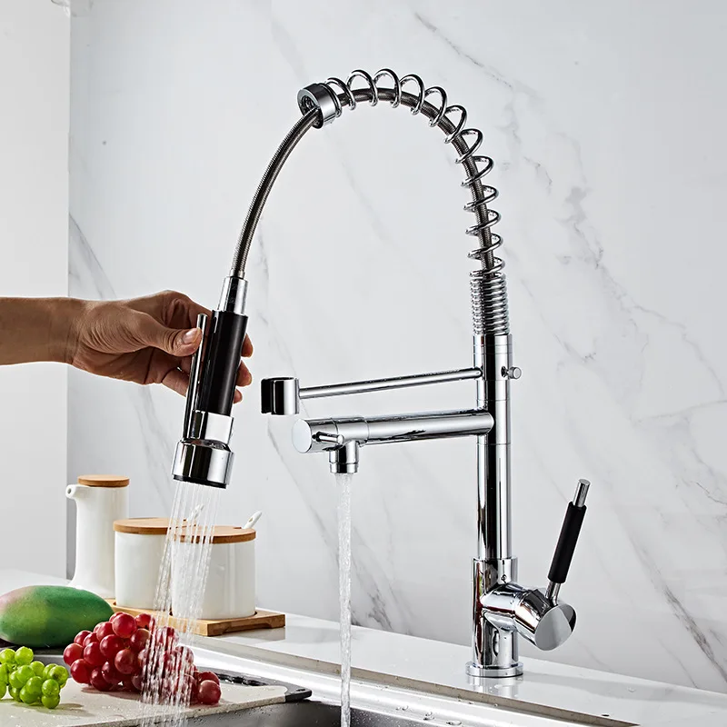 Rubinetto Da Cucina Girevole 360° — Ad Arco Alto, Monocomando, In Acciaio Inox, Per Lavelli Monoforo