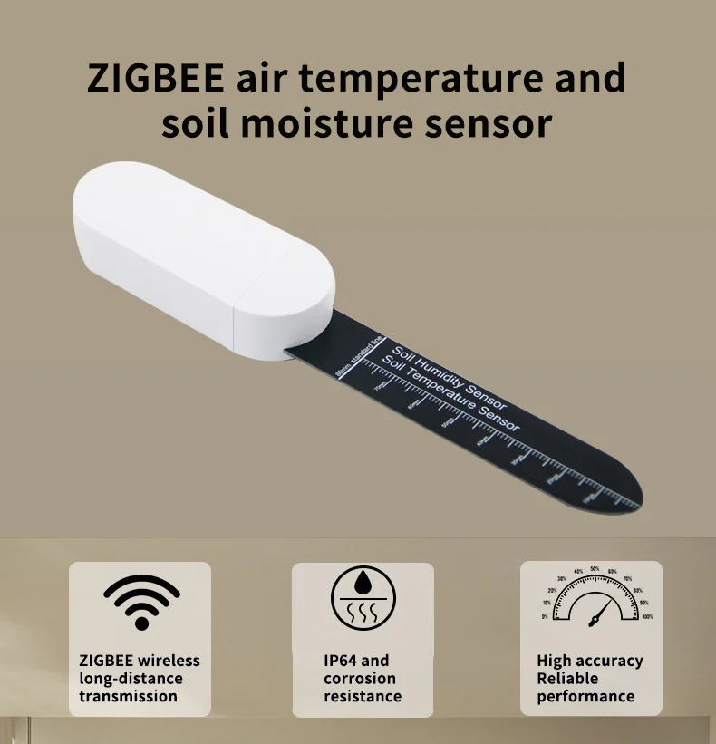 Tuya Zigbee Soil Moisture Sensor Garden Hygrometer for Plant Growth Monitor Ther