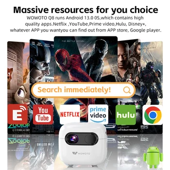 Mini Q8 Pico Projector - Portable Bluetooth & WIFI, 720P
