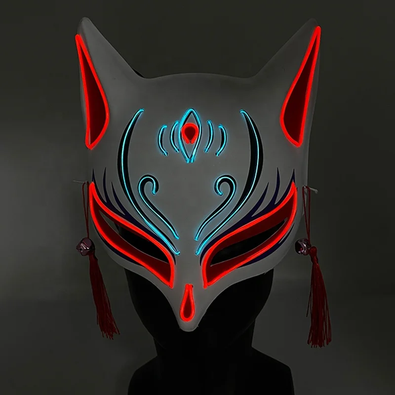 Led Light Up Fox Mask For Masquerade Party Cosplay Neon Ball_voghion.com