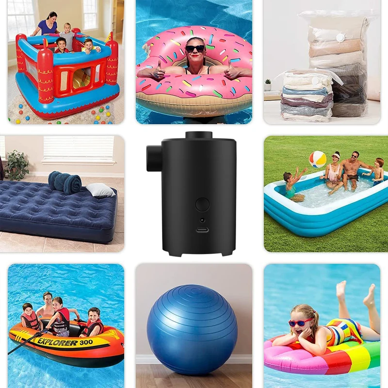 2024 New Design Portable Rechargeable Electric Air Pump Strong Power Camping Inflatable Products Wholesale Plastic Electric Air - view 6