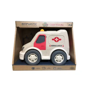 Hot Selling Free Wheel Vehicle Bioplastic Material Plastic Ambulance Car Toy