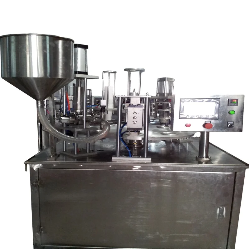 Full Automatic Plastic Shot Glass Cup Filling Sealing Machine