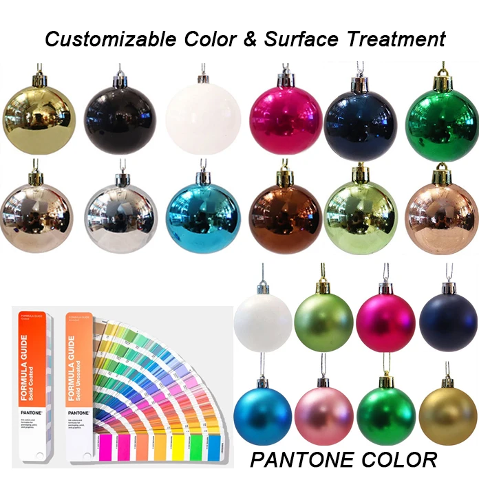 OEM ODM Custom LOGO Pattern Shatterproof Plastic Christmas Tree Balls Christmas Ball with LOGO Print Ornament SENMASINE