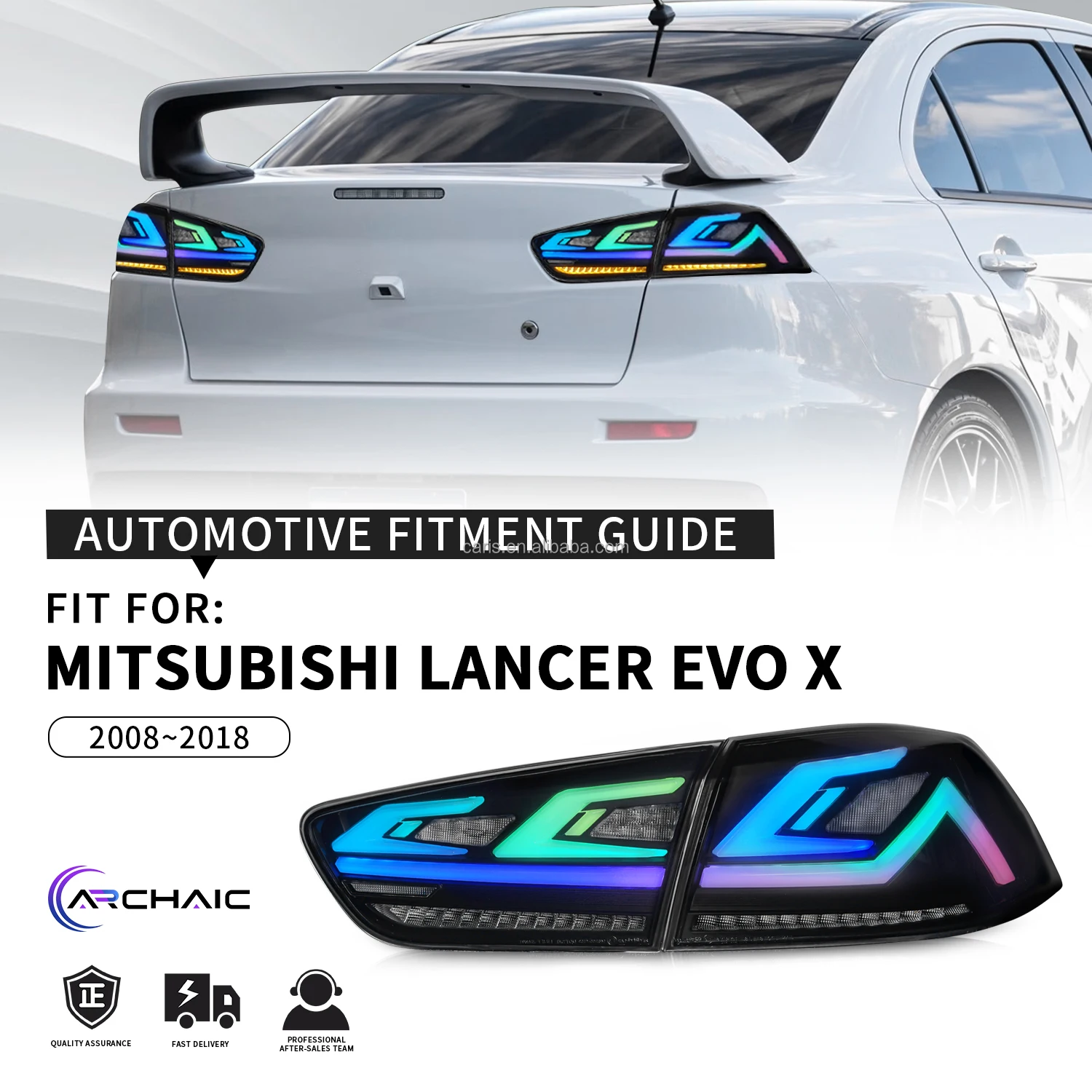 Luz trasera arcaica de diseño RGB para Mitsubishi lancer EVO X, lámpara trasera de alta calidad con señal de giro secuencial, novedad, 2008-2018
