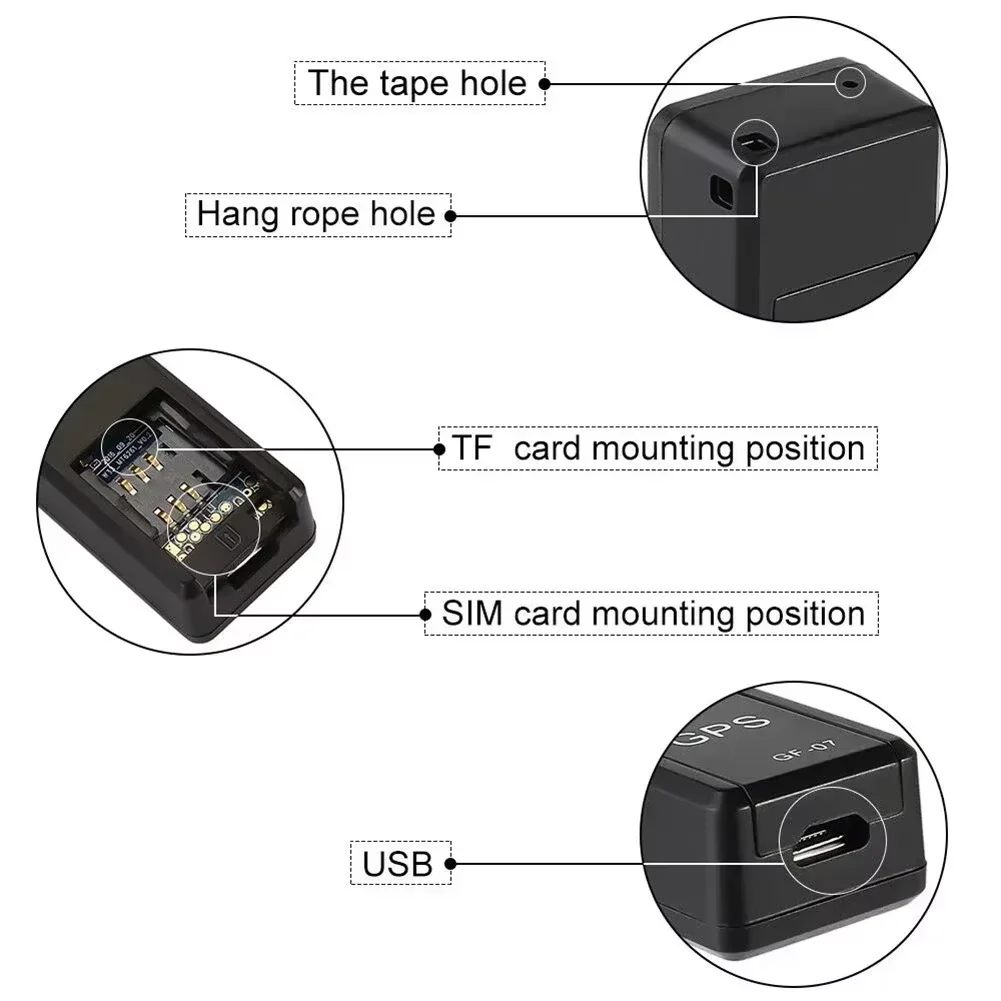 GF-07 Mini Small Tiny Gps Tracker for Vehicles Car Gps Tracker for Motorcycles GSM SIM Card Tracking Device