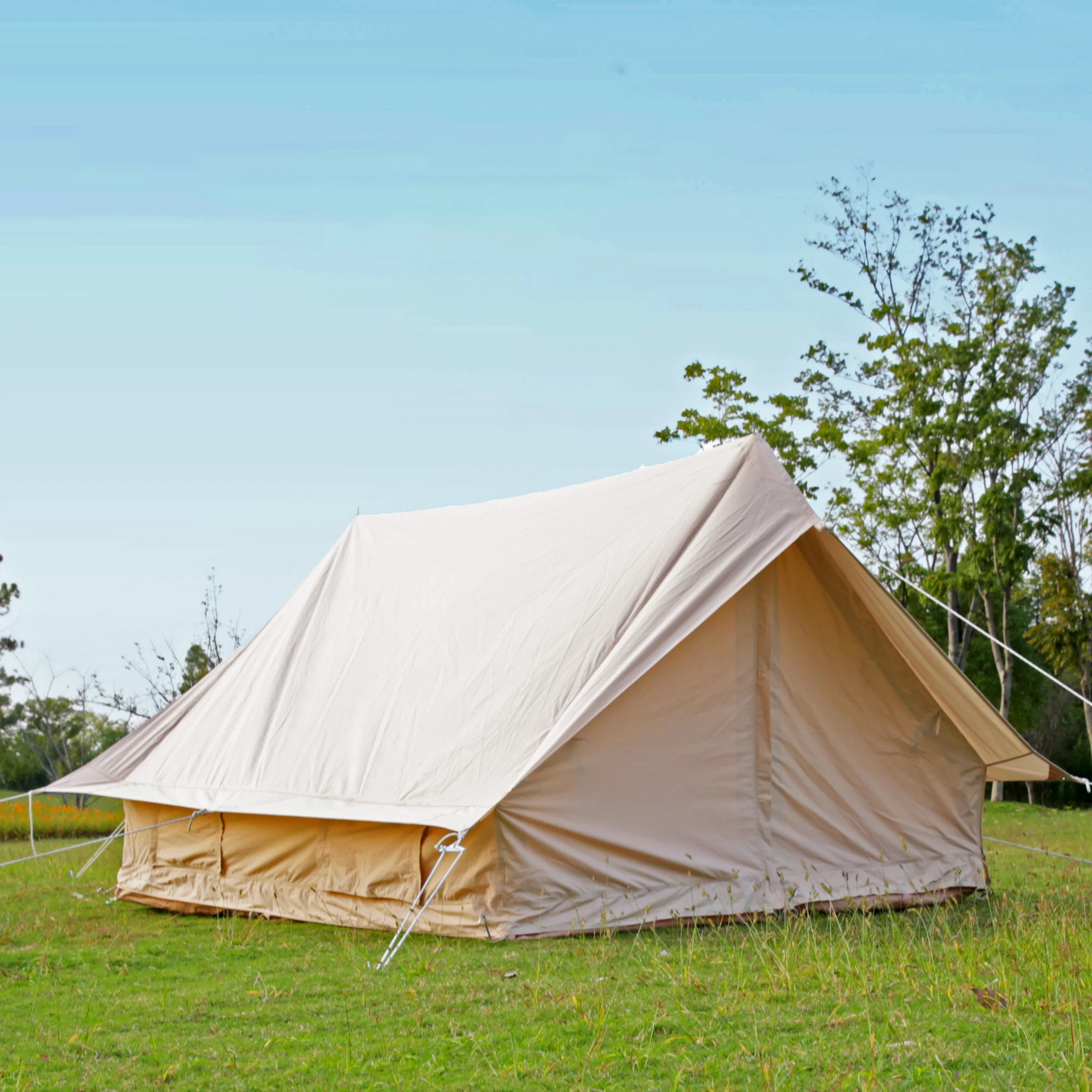 Portable High Quality Cotton Canvas Small Cabin Tent House Season Tents  Camping Outdoor