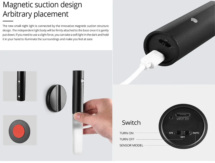 Многофункциональный беспроводной USB rechargeablem под кабинет PIR датчик движения со светодиодами для ночной свет для спальни домашнего освещения