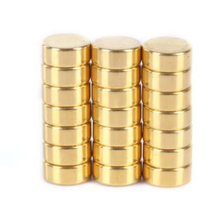 Gold-plated permanent neodymium magnet