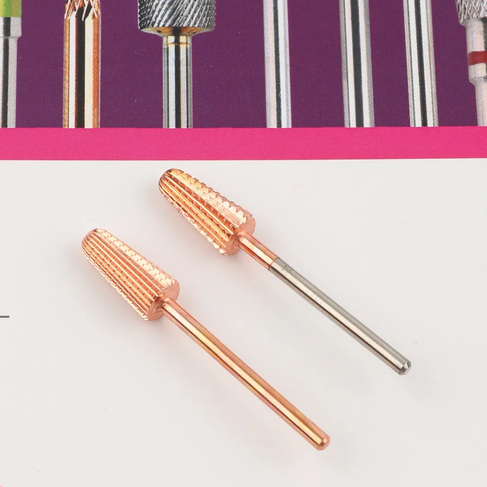 2020 новые карбидные фрезы для ногтей коническая форма радиуса удаления акриловых с покрытием из розового